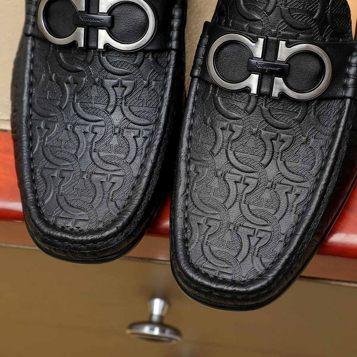 Men's shoes 💰360 🕷🕷【Ferragamo】Ferragamo Popular fashionable casual slip-on shoes🇨🇳Official website counter 1:1 production, original mold opening💯Good quality visible, imported high-end first-layer calfskin, luxurious pigskin lining🌿Very clear texture, high-quality waterproof, non-slip and wear-resistant outsole🎋High quality and low price, truly handmade🍓Color, code number 38-45
